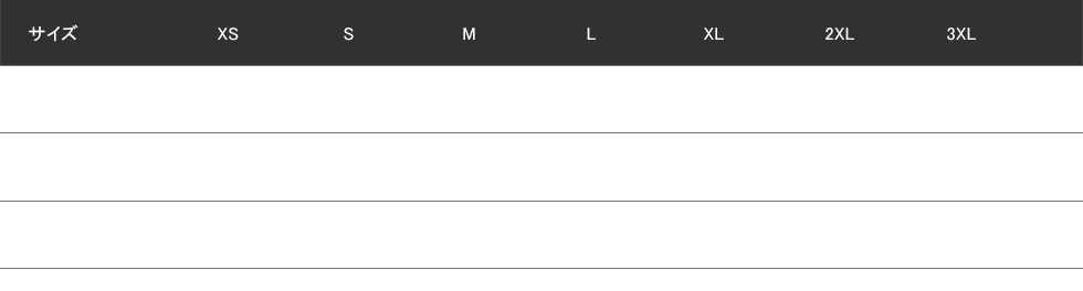 カレロゴパーカ サイズ表